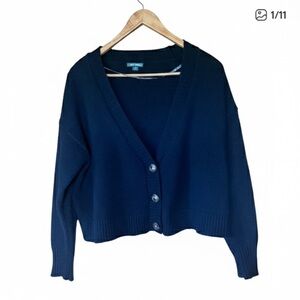 Cropped Chunky Button-Up Cardigan Sweater Women’s XS